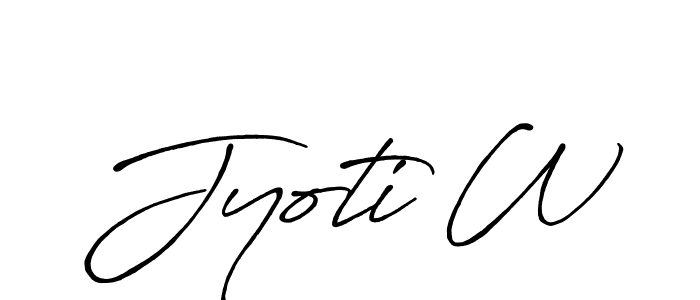 How to make Jyoti W signature? Antro_Vectra_Bolder is a professional autograph style. Create handwritten signature for Jyoti W name. Jyoti W signature style 7 images and pictures png