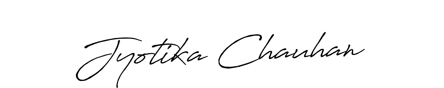 How to make Jyotika Chauhan name signature. Use Antro_Vectra_Bolder style for creating short signs online. This is the latest handwritten sign. Jyotika Chauhan signature style 7 images and pictures png