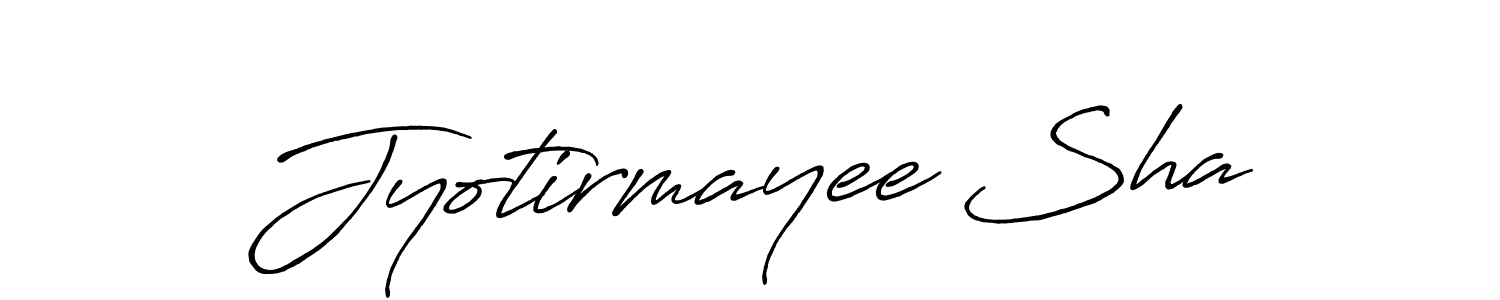 How to make Jyotirmayee Sha name signature. Use Antro_Vectra_Bolder style for creating short signs online. This is the latest handwritten sign. Jyotirmayee Sha signature style 7 images and pictures png