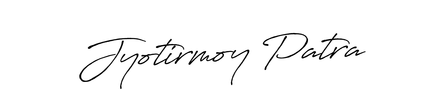 How to make Jyotirmoy Patra name signature. Use Antro_Vectra_Bolder style for creating short signs online. This is the latest handwritten sign. Jyotirmoy Patra signature style 7 images and pictures png