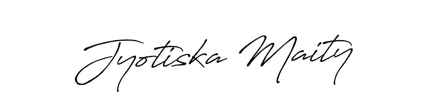 How to make Jyotiska Maity name signature. Use Antro_Vectra_Bolder style for creating short signs online. This is the latest handwritten sign. Jyotiska Maity signature style 7 images and pictures png