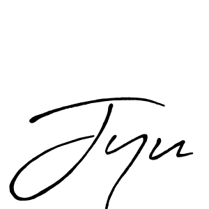 You should practise on your own different ways (Antro_Vectra_Bolder) to write your name (Jyu) in signature. don't let someone else do it for you. Jyu signature style 7 images and pictures png