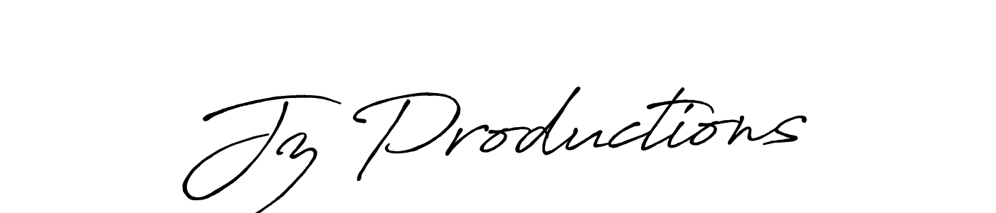 Design your own signature with our free online signature maker. With this signature software, you can create a handwritten (Antro_Vectra_Bolder) signature for name Jz Productions. Jz Productions signature style 7 images and pictures png