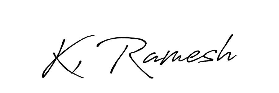 K, Ramesh stylish signature style. Best Handwritten Sign (Antro_Vectra_Bolder) for my name. Handwritten Signature Collection Ideas for my name K, Ramesh. K, Ramesh signature style 7 images and pictures png