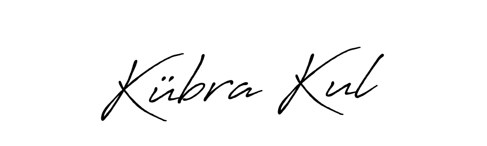 How to make Kübra Kul name signature. Use Antro_Vectra_Bolder style for creating short signs online. This is the latest handwritten sign. Kübra Kul signature style 7 images and pictures png