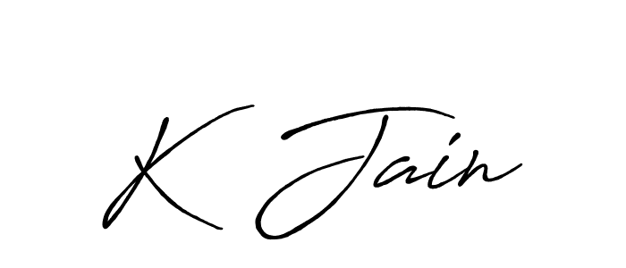 How to make K  Jain signature? Antro_Vectra_Bolder is a professional autograph style. Create handwritten signature for K  Jain name. K  Jain signature style 7 images and pictures png