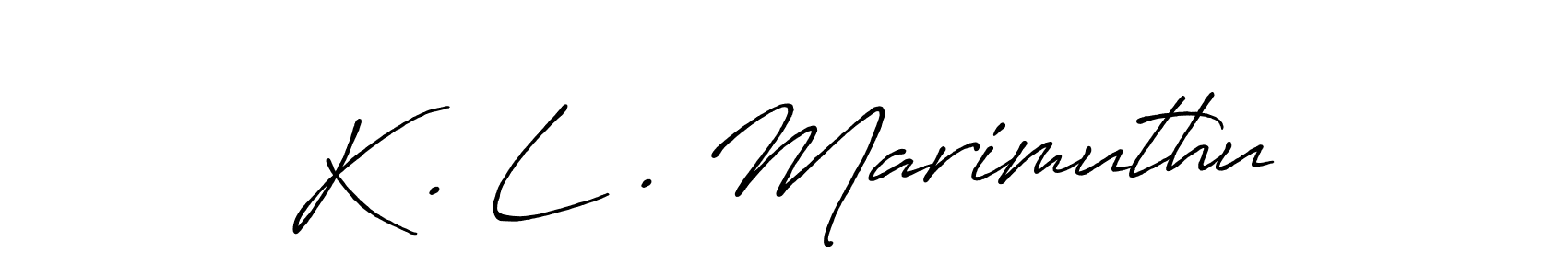 You should practise on your own different ways (Antro_Vectra_Bolder) to write your name (K . L . Marimuthu) in signature. don't let someone else do it for you. K . L . Marimuthu signature style 7 images and pictures png