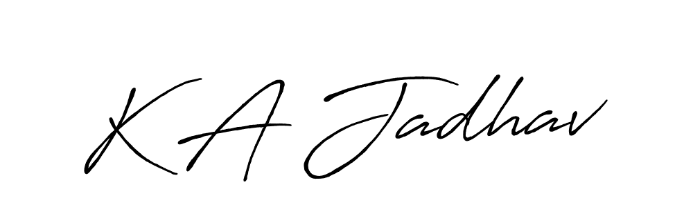 K A Jadhav stylish signature style. Best Handwritten Sign (Antro_Vectra_Bolder) for my name. Handwritten Signature Collection Ideas for my name K A Jadhav. K A Jadhav signature style 7 images and pictures png