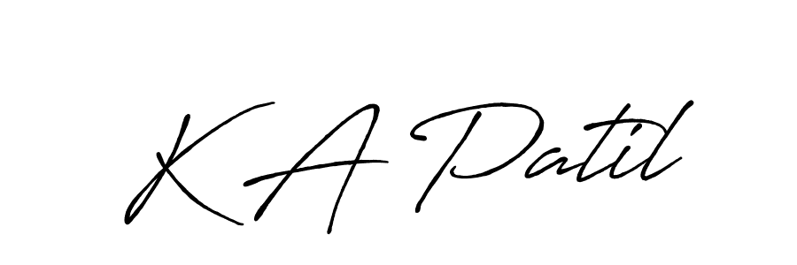 Use a signature maker to create a handwritten signature online. With this signature software, you can design (Antro_Vectra_Bolder) your own signature for name K A Patil. K A Patil signature style 7 images and pictures png