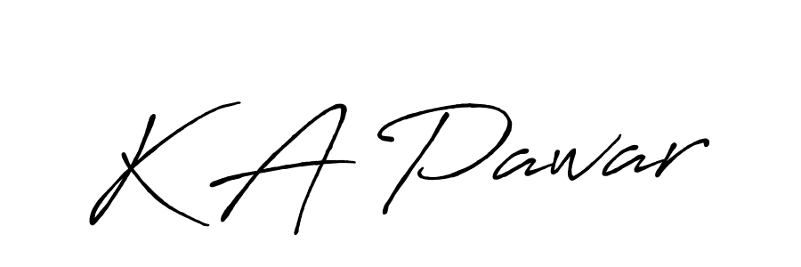 The best way (Antro_Vectra_Bolder) to make a short signature is to pick only two or three words in your name. The name K A Pawar include a total of six letters. For converting this name. K A Pawar signature style 7 images and pictures png