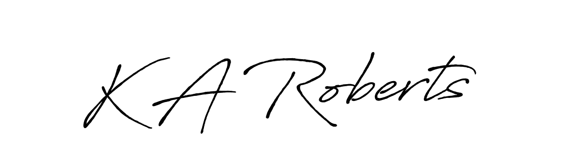 The best way (Antro_Vectra_Bolder) to make a short signature is to pick only two or three words in your name. The name K A Roberts include a total of six letters. For converting this name. K A Roberts signature style 7 images and pictures png