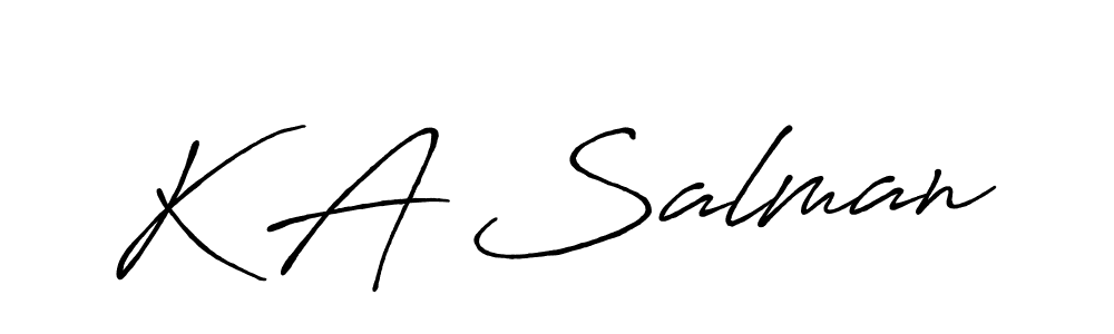 You can use this online signature creator to create a handwritten signature for the name K A Salman. This is the best online autograph maker. K A Salman signature style 7 images and pictures png