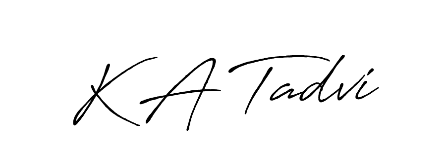 if you are searching for the best signature style for your name K A Tadvi. so please give up your signature search. here we have designed multiple signature styles  using Antro_Vectra_Bolder. K A Tadvi signature style 7 images and pictures png
