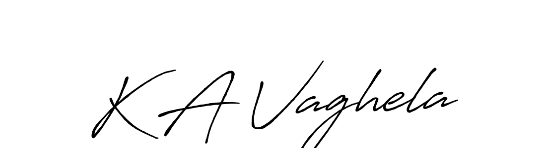 Create a beautiful signature design for name K A Vaghela. With this signature (Antro_Vectra_Bolder) fonts, you can make a handwritten signature for free. K A Vaghela signature style 7 images and pictures png