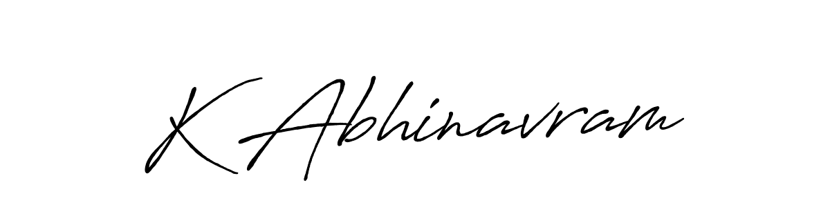 The best way (Antro_Vectra_Bolder) to make a short signature is to pick only two or three words in your name. The name K Abhinavram include a total of six letters. For converting this name. K Abhinavram signature style 7 images and pictures png