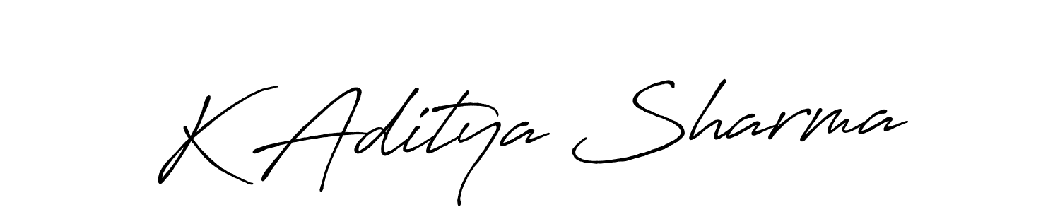 Make a beautiful signature design for name K Aditya Sharma. With this signature (Antro_Vectra_Bolder) style, you can create a handwritten signature for free. K Aditya Sharma signature style 7 images and pictures png