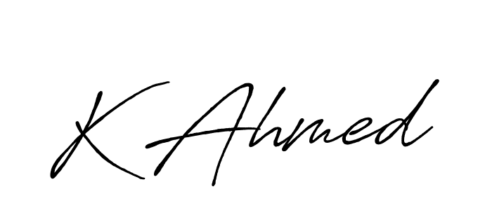 How to make K Ahmed signature? Antro_Vectra_Bolder is a professional autograph style. Create handwritten signature for K Ahmed name. K Ahmed signature style 7 images and pictures png