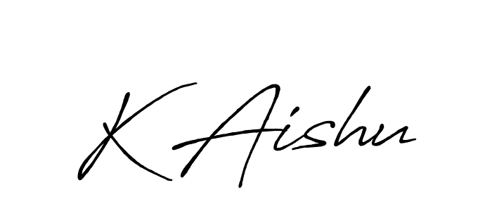 if you are searching for the best signature style for your name K Aishu. so please give up your signature search. here we have designed multiple signature styles  using Antro_Vectra_Bolder. K Aishu signature style 7 images and pictures png