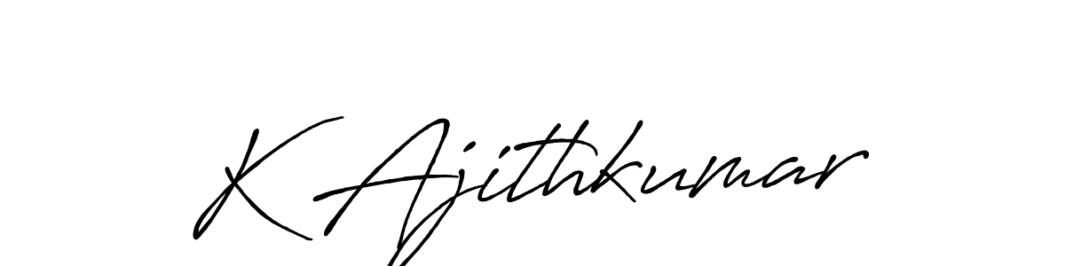 Use a signature maker to create a handwritten signature online. With this signature software, you can design (Antro_Vectra_Bolder) your own signature for name K Ajithkumar. K Ajithkumar signature style 7 images and pictures png