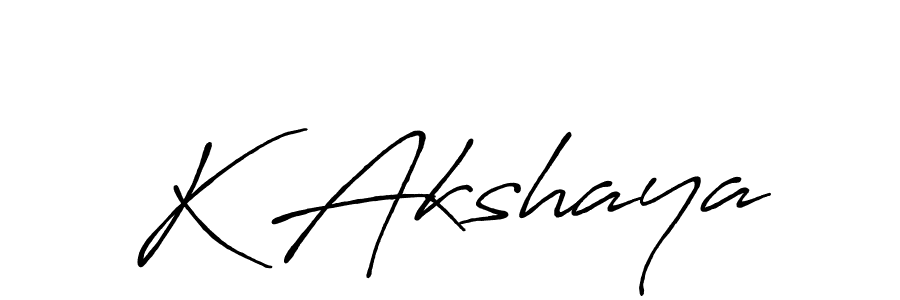 Use a signature maker to create a handwritten signature online. With this signature software, you can design (Antro_Vectra_Bolder) your own signature for name K Akshaya. K Akshaya signature style 7 images and pictures png