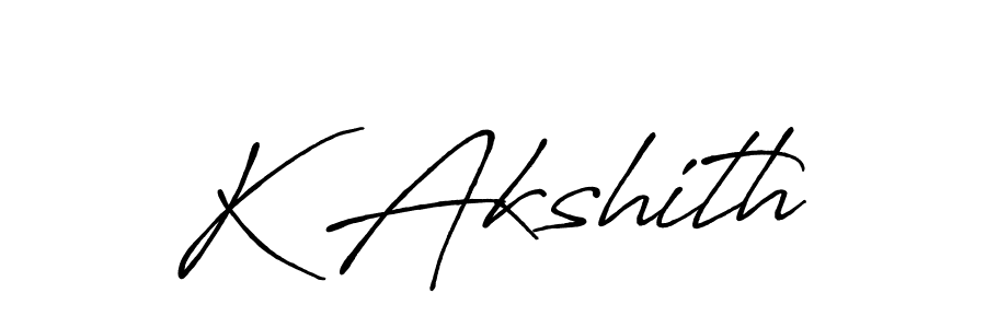 Design your own signature with our free online signature maker. With this signature software, you can create a handwritten (Antro_Vectra_Bolder) signature for name K Akshith. K Akshith signature style 7 images and pictures png