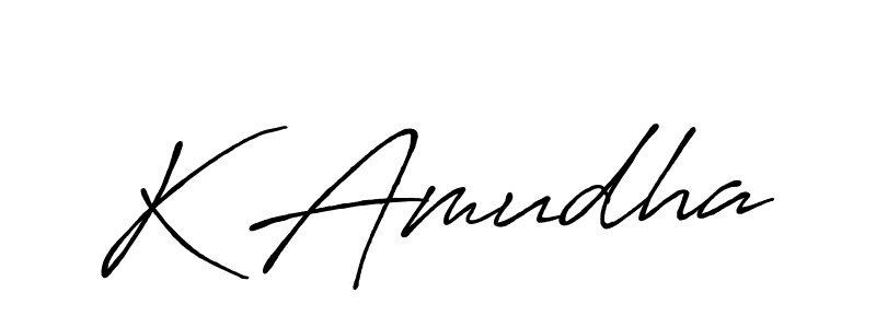 Design your own signature with our free online signature maker. With this signature software, you can create a handwritten (Antro_Vectra_Bolder) signature for name K Amudha. K Amudha signature style 7 images and pictures png