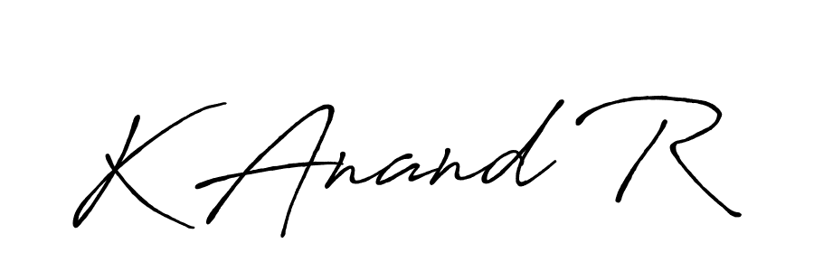 Here are the top 10 professional signature styles for the name K Anand R. These are the best autograph styles you can use for your name. K Anand R signature style 7 images and pictures png