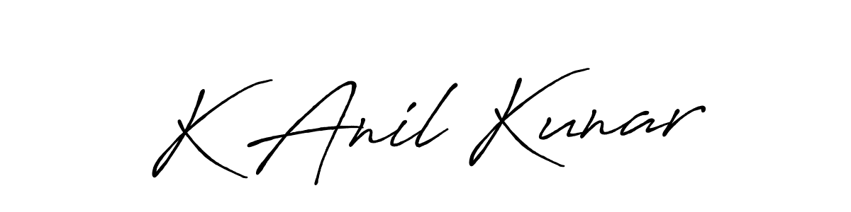 Make a beautiful signature design for name K Anil Kunar. Use this online signature maker to create a handwritten signature for free. K Anil Kunar signature style 7 images and pictures png