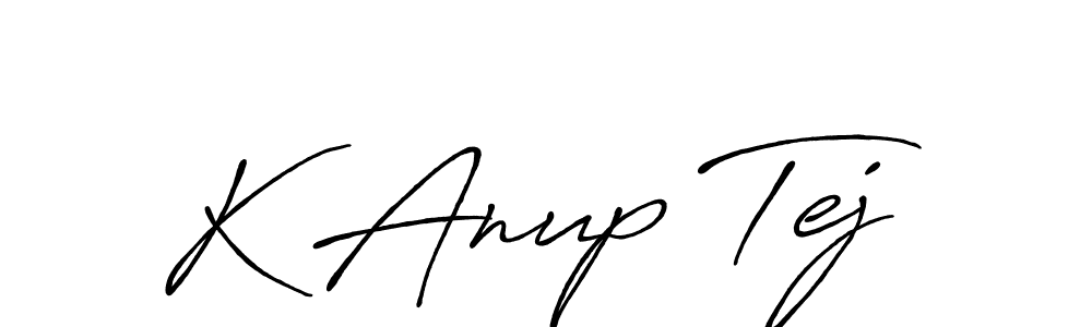 How to make K Anup Tej name signature. Use Antro_Vectra_Bolder style for creating short signs online. This is the latest handwritten sign. K Anup Tej signature style 7 images and pictures png