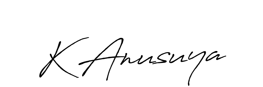 Design your own signature with our free online signature maker. With this signature software, you can create a handwritten (Antro_Vectra_Bolder) signature for name K Anusuya. K Anusuya signature style 7 images and pictures png