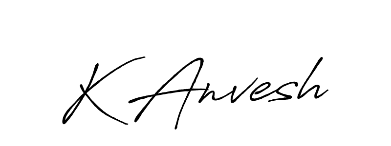 The best way (Antro_Vectra_Bolder) to make a short signature is to pick only two or three words in your name. The name K Anvesh include a total of six letters. For converting this name. K Anvesh signature style 7 images and pictures png