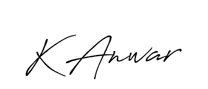 Make a beautiful signature design for name K Anwar. With this signature (Antro_Vectra_Bolder) style, you can create a handwritten signature for free. K Anwar signature style 7 images and pictures png