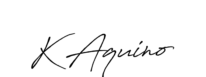 Use a signature maker to create a handwritten signature online. With this signature software, you can design (Antro_Vectra_Bolder) your own signature for name K Aquino. K Aquino signature style 7 images and pictures png