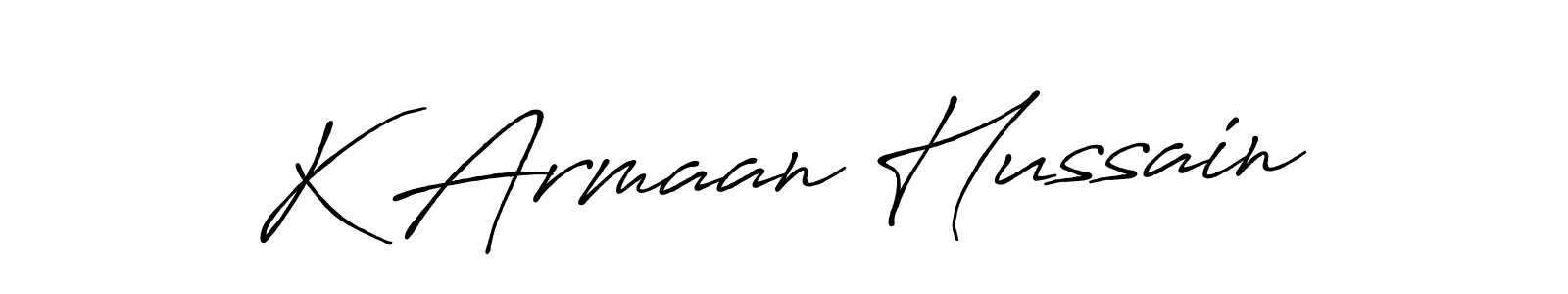 This is the best signature style for the K Armaan Hussain name. Also you like these signature font (Antro_Vectra_Bolder). Mix name signature. K Armaan Hussain signature style 7 images and pictures png