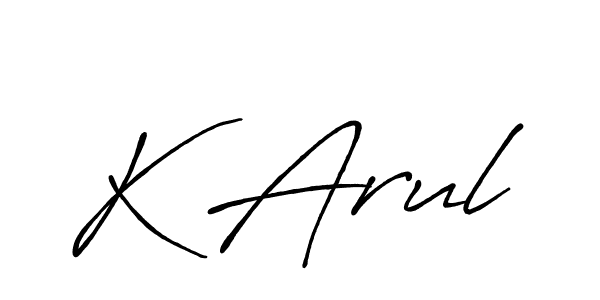 Also You can easily find your signature by using the search form. We will create K Arul name handwritten signature images for you free of cost using Antro_Vectra_Bolder sign style. K Arul signature style 7 images and pictures png