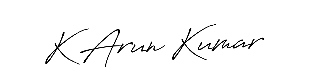 Also we have K Arun Kumar name is the best signature style. Create professional handwritten signature collection using Antro_Vectra_Bolder autograph style. K Arun Kumar signature style 7 images and pictures png