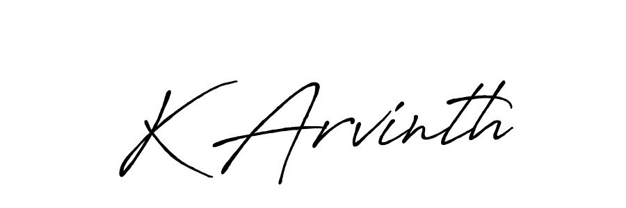 Make a beautiful signature design for name K Arvinth. With this signature (Antro_Vectra_Bolder) style, you can create a handwritten signature for free. K Arvinth signature style 7 images and pictures png