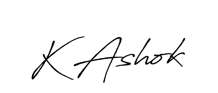 Use a signature maker to create a handwritten signature online. With this signature software, you can design (Antro_Vectra_Bolder) your own signature for name K Ashok. K Ashok signature style 7 images and pictures png