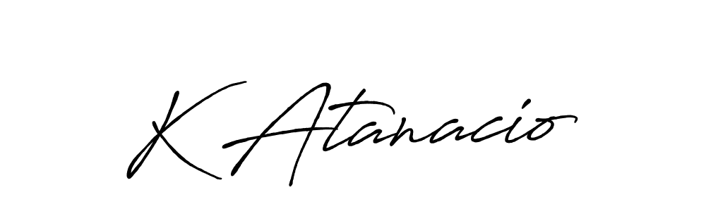 How to make K Atanacio name signature. Use Antro_Vectra_Bolder style for creating short signs online. This is the latest handwritten sign. K Atanacio signature style 7 images and pictures png