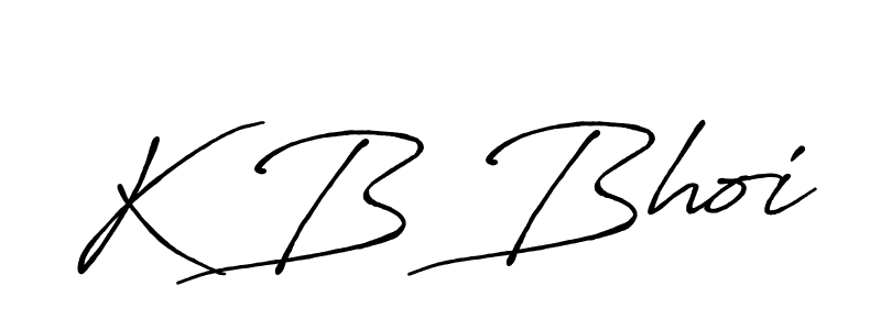 How to make K B Bhoi name signature. Use Antro_Vectra_Bolder style for creating short signs online. This is the latest handwritten sign. K B Bhoi signature style 7 images and pictures png