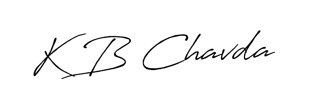 How to make K B Chavda signature? Antro_Vectra_Bolder is a professional autograph style. Create handwritten signature for K B Chavda name. K B Chavda signature style 7 images and pictures png