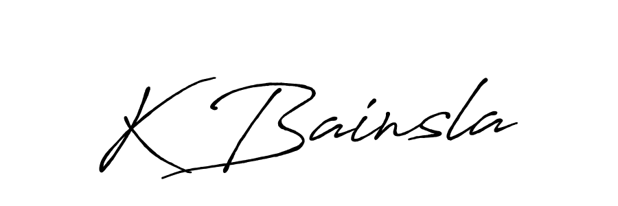 Design your own signature with our free online signature maker. With this signature software, you can create a handwritten (Antro_Vectra_Bolder) signature for name K Bainsla. K Bainsla signature style 7 images and pictures png