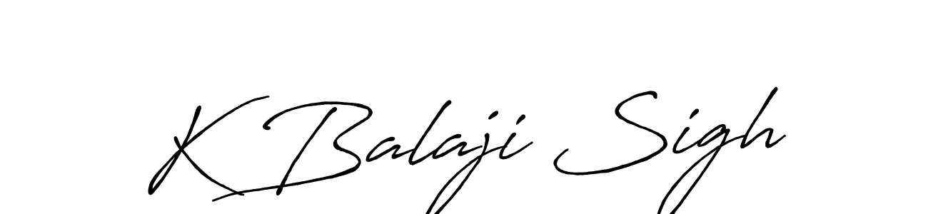 How to make K Balaji Sigh name signature. Use Antro_Vectra_Bolder style for creating short signs online. This is the latest handwritten sign. K Balaji Sigh signature style 7 images and pictures png