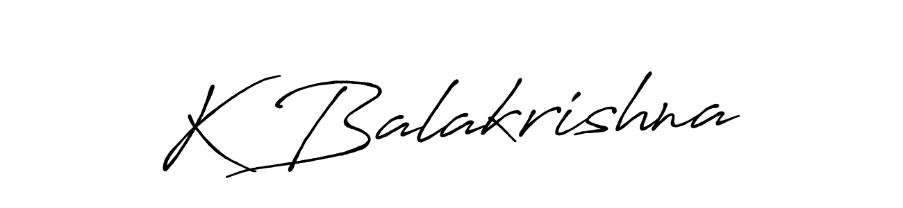 Create a beautiful signature design for name K Balakrishna. With this signature (Antro_Vectra_Bolder) fonts, you can make a handwritten signature for free. K Balakrishna signature style 7 images and pictures png