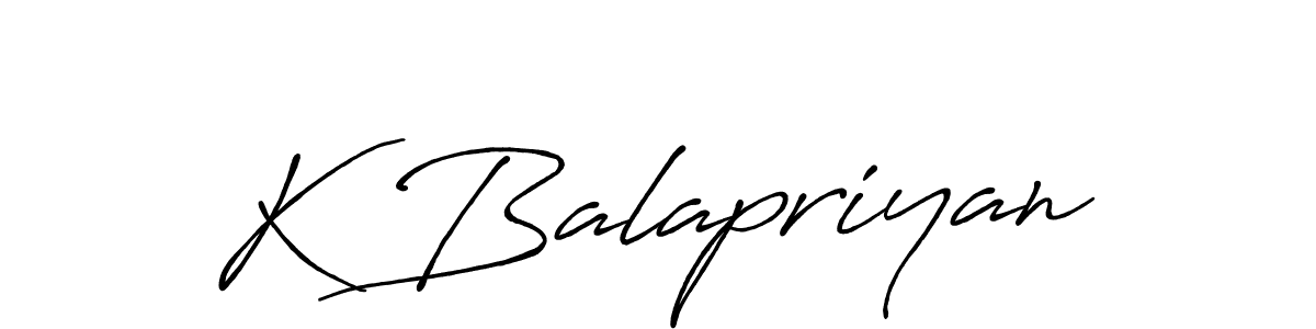 Antro_Vectra_Bolder is a professional signature style that is perfect for those who want to add a touch of class to their signature. It is also a great choice for those who want to make their signature more unique. Get K Balapriyan name to fancy signature for free. K Balapriyan signature style 7 images and pictures png