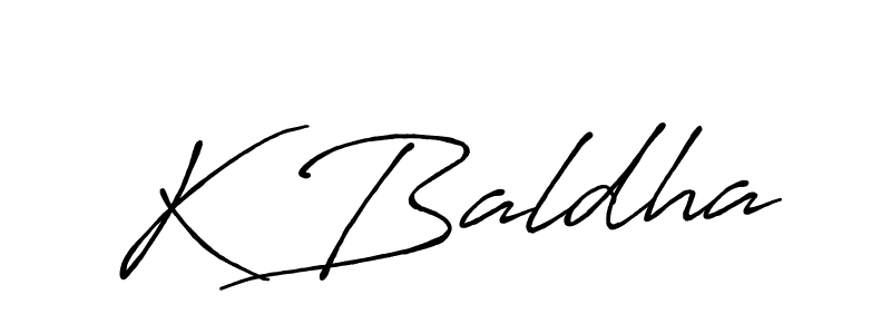 How to make K Baldha name signature. Use Antro_Vectra_Bolder style for creating short signs online. This is the latest handwritten sign. K Baldha signature style 7 images and pictures png