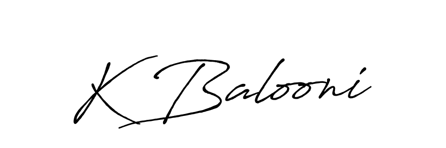 if you are searching for the best signature style for your name K Balooni. so please give up your signature search. here we have designed multiple signature styles  using Antro_Vectra_Bolder. K Balooni signature style 7 images and pictures png