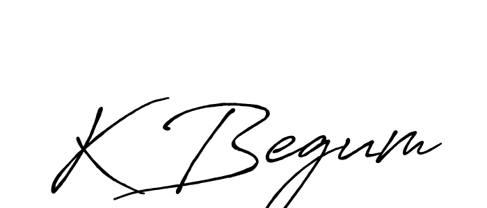 Create a beautiful signature design for name K Begum. With this signature (Antro_Vectra_Bolder) fonts, you can make a handwritten signature for free. K Begum signature style 7 images and pictures png