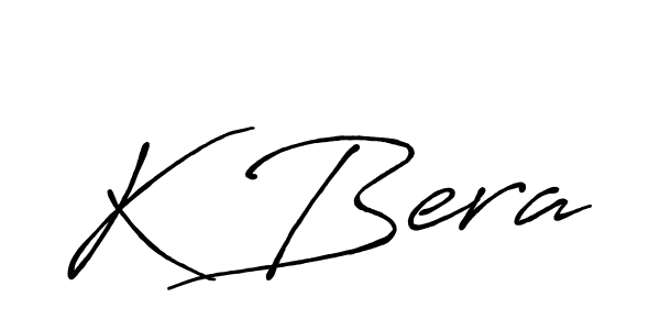 The best way (Antro_Vectra_Bolder) to make a short signature is to pick only two or three words in your name. The name K Bera include a total of six letters. For converting this name. K Bera signature style 7 images and pictures png