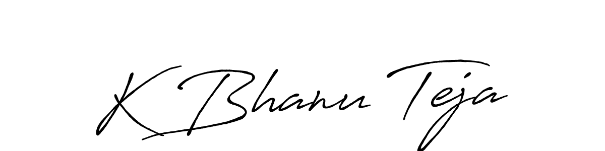 How to make K Bhanu Teja name signature. Use Antro_Vectra_Bolder style for creating short signs online. This is the latest handwritten sign. K Bhanu Teja signature style 7 images and pictures png